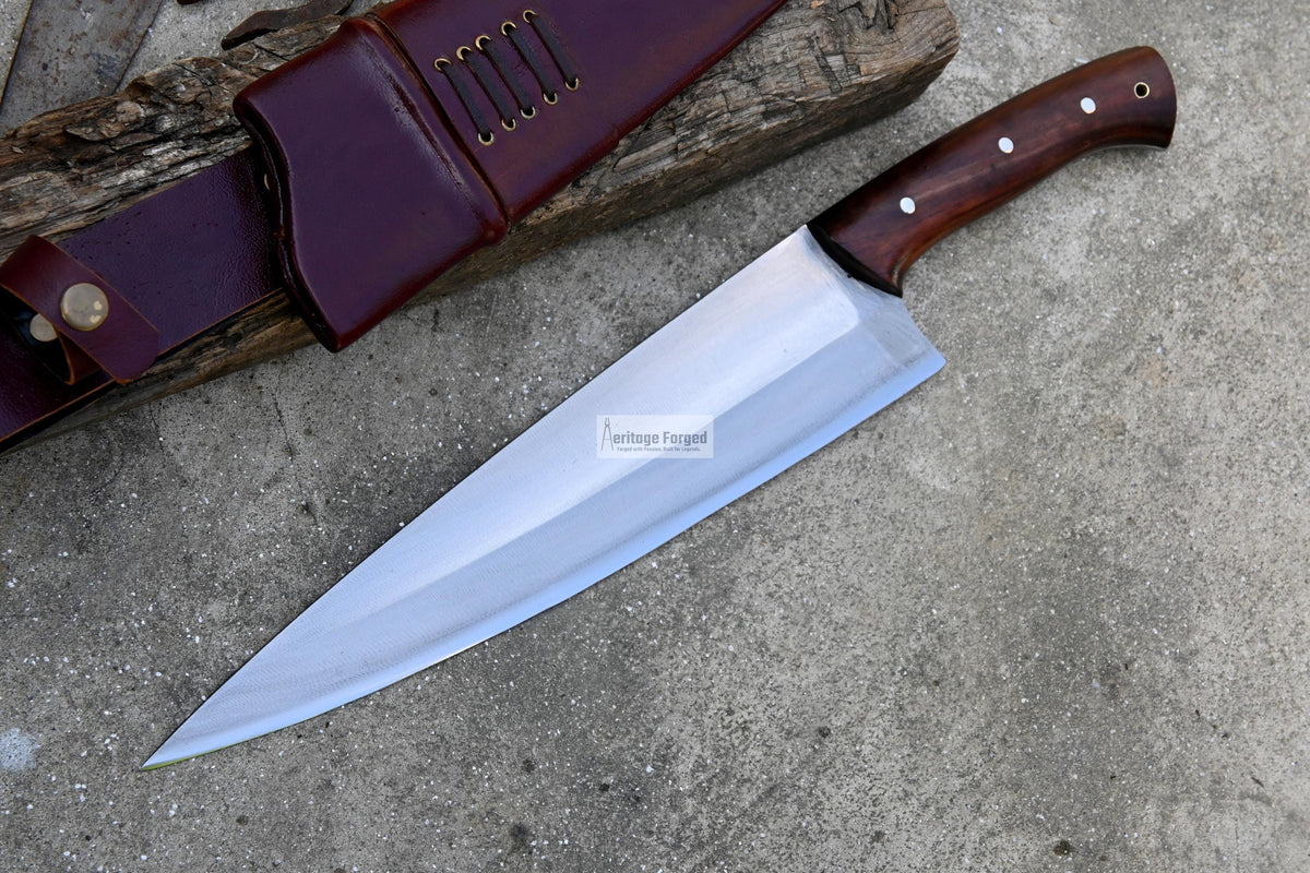 CHEF KNIFE / 13 inches long Blade / Hand forged hunting knife / jungle chef knife / Tempered / Sharpen/ Ready to use