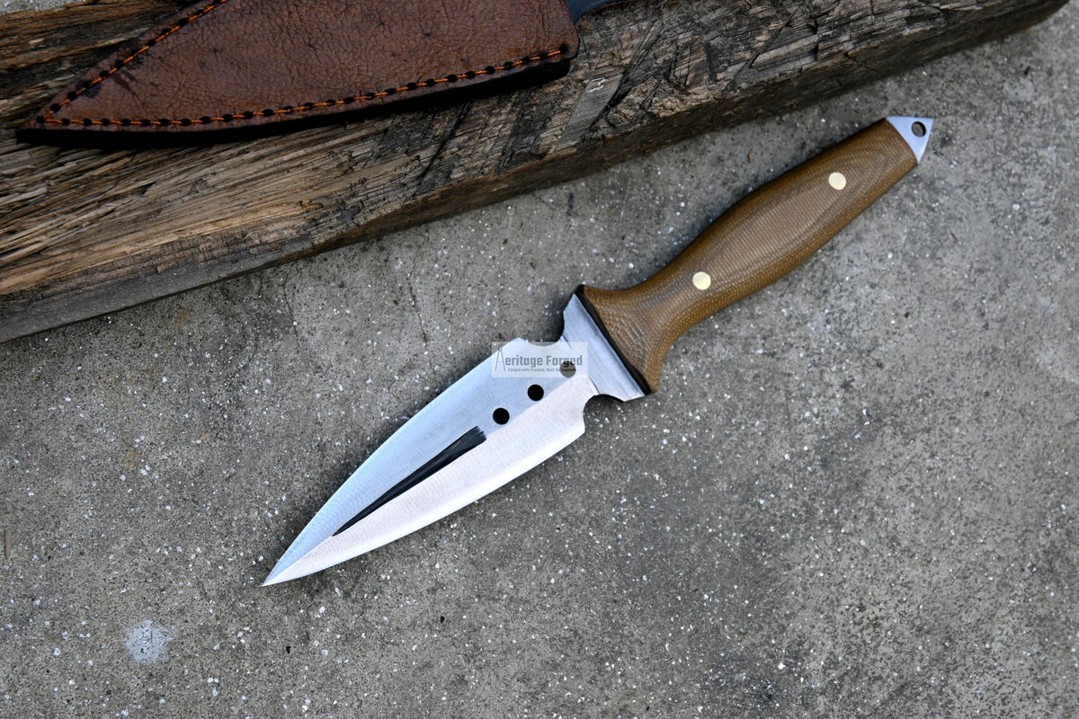 HUNTING DAGGER/6 inches long blade hunting knife/handmade knife/Leaf spring of truck/Micarta Handle/Sharpen/Tempered/knife/knives