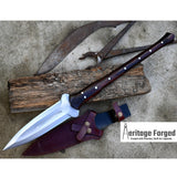 HUNTING SPEAR / hand forged spear /9 inches Long Blade spear/ throwing Spear/ Full tang/ Leaf spring of truck/ Tempered/Sharpen