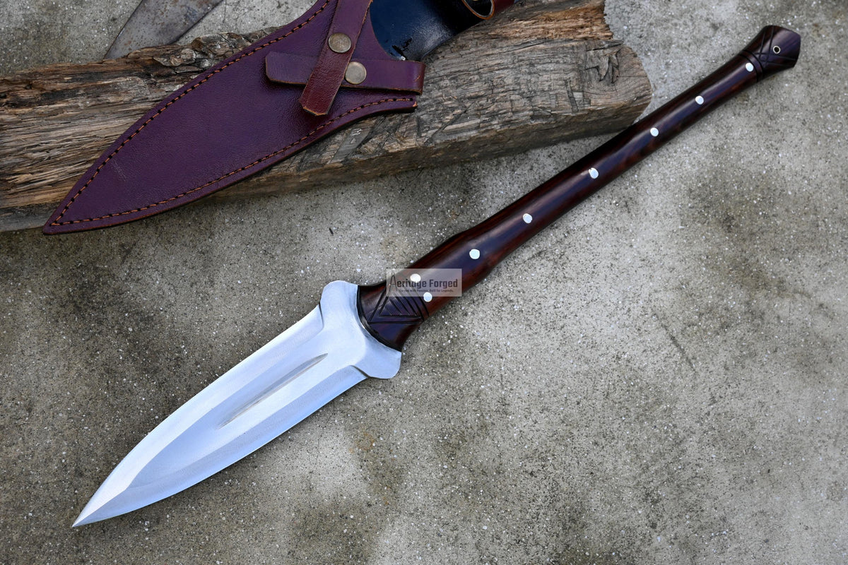 HUNTING SPEAR / hand forged spear /9 inches Long Blade spear/ throwing Spear/ Full tang/ Leaf spring of truck/ Tempered/Sharpen