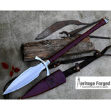 NORSEMAN SPEAR / hand forged spear /10 inches Long Blade spear/ throwing Spear/ Full tang/ Leaf spring of truck/ Tempered/Sharpen