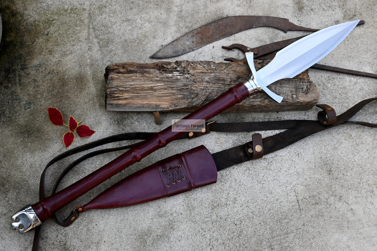 NORSEMAN SPEAR / hand forged spear /10 inches Long Blade spear/ throwing Spear/ Full tang/ Leaf spring of truck/ Tempered/Sharpen