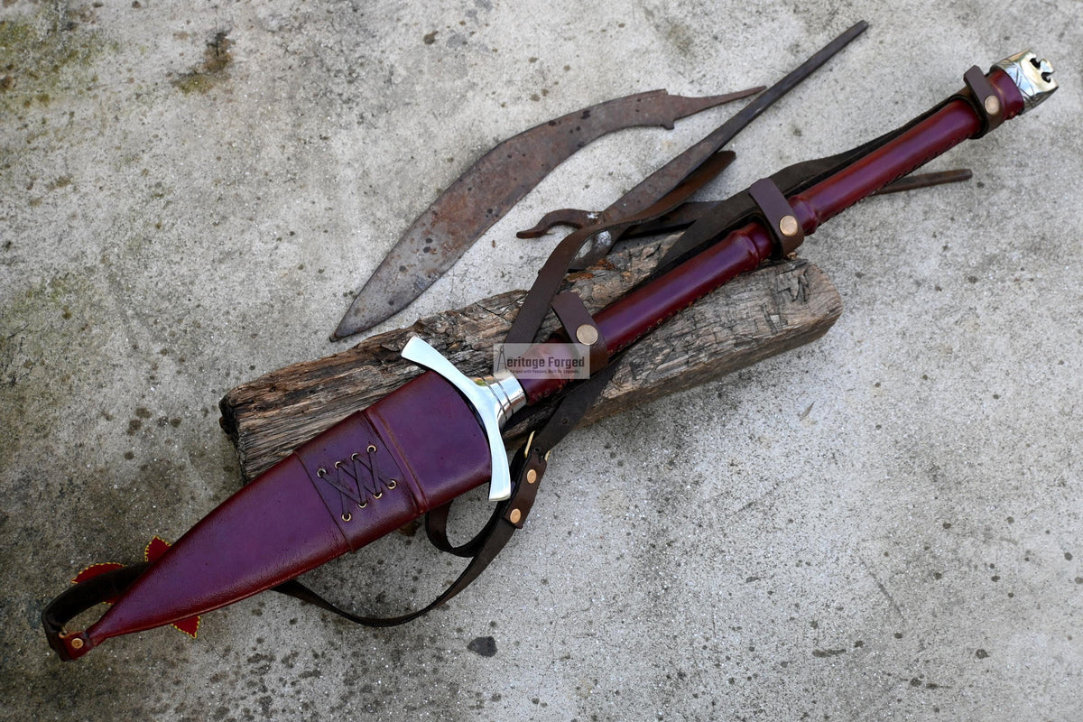 NORSEMAN SPEAR / hand forged spear /10 inches Long Blade spear/ throwing Spear/ Full tang/ Leaf spring of truck/ Tempered/Sharpen