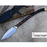 LEAF SPEAR / hand forged spear /8 inches Long Blade spear/ Collectible Spear/ Full tang/ spring of truck/ Tempered/Sharpen/hunting spear