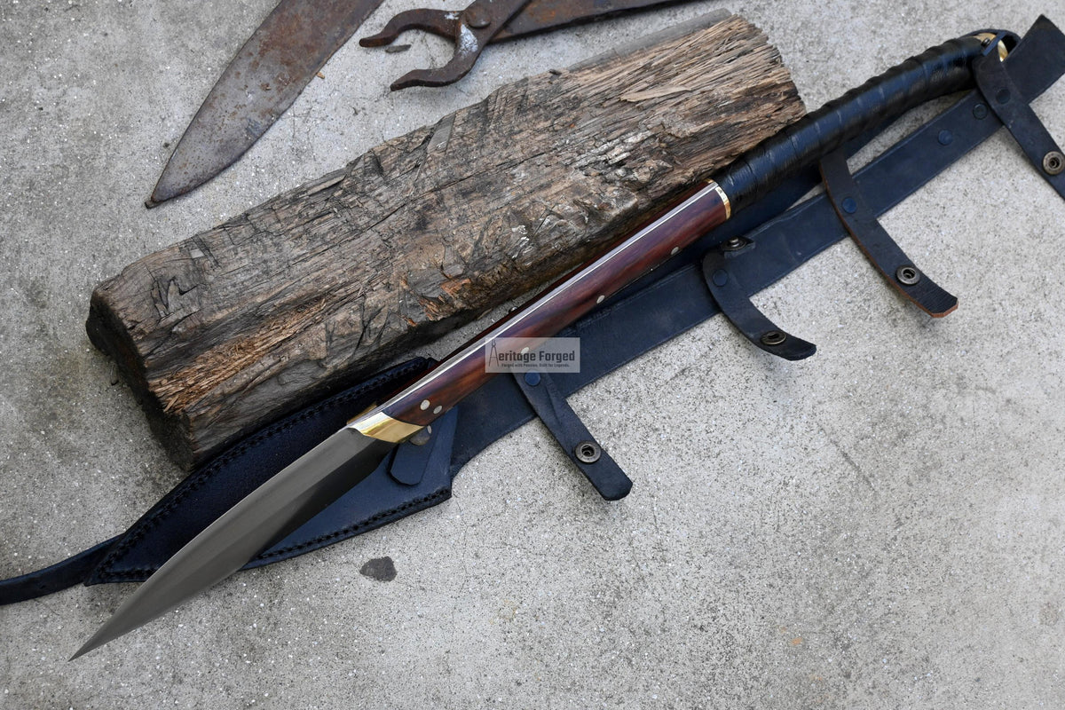 LEAF SPEAR / hand forged spear /8 inches Long Blade spear/ Collectible Spear/ Full tang/ spring of truck/ Tempered/Sharpen/hunting spear
