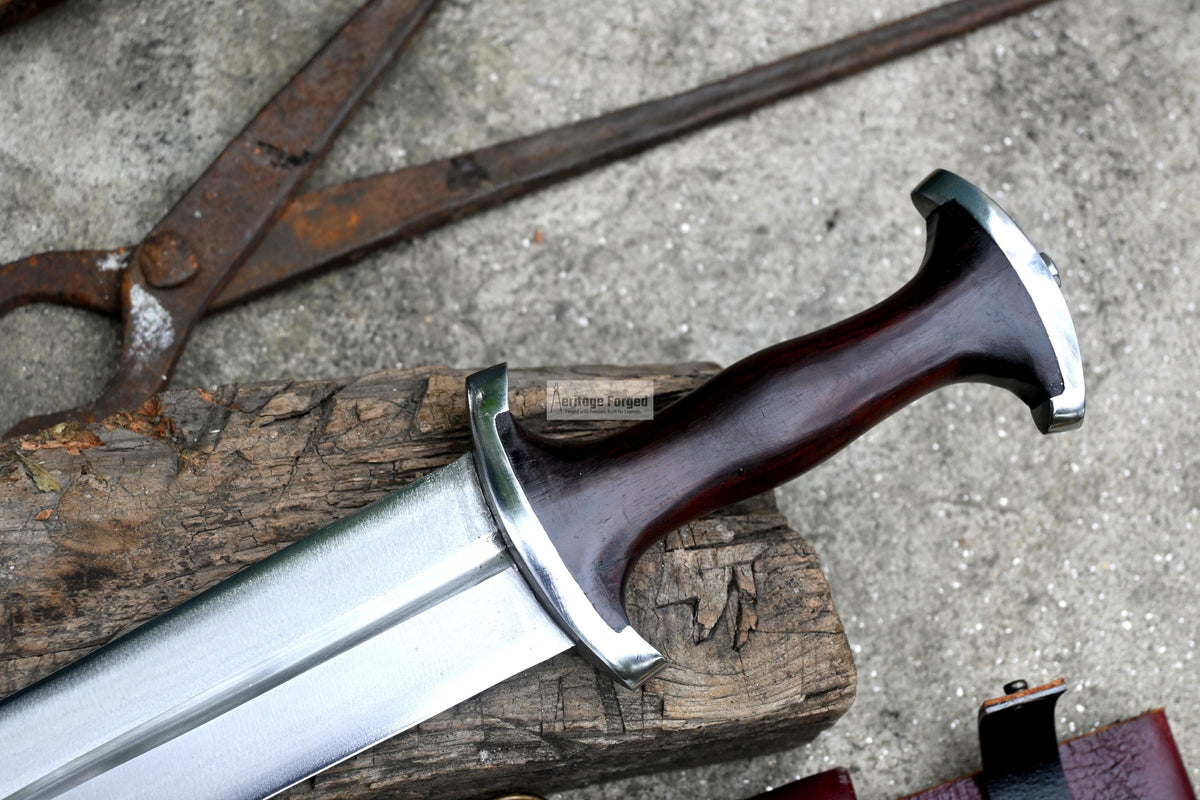 SWISS DEGEN SWORD /17 inches long Blade Hand forged sword/Leaf spring of truck/Balance water tempered/Short sword/Sharpen/Sheath included