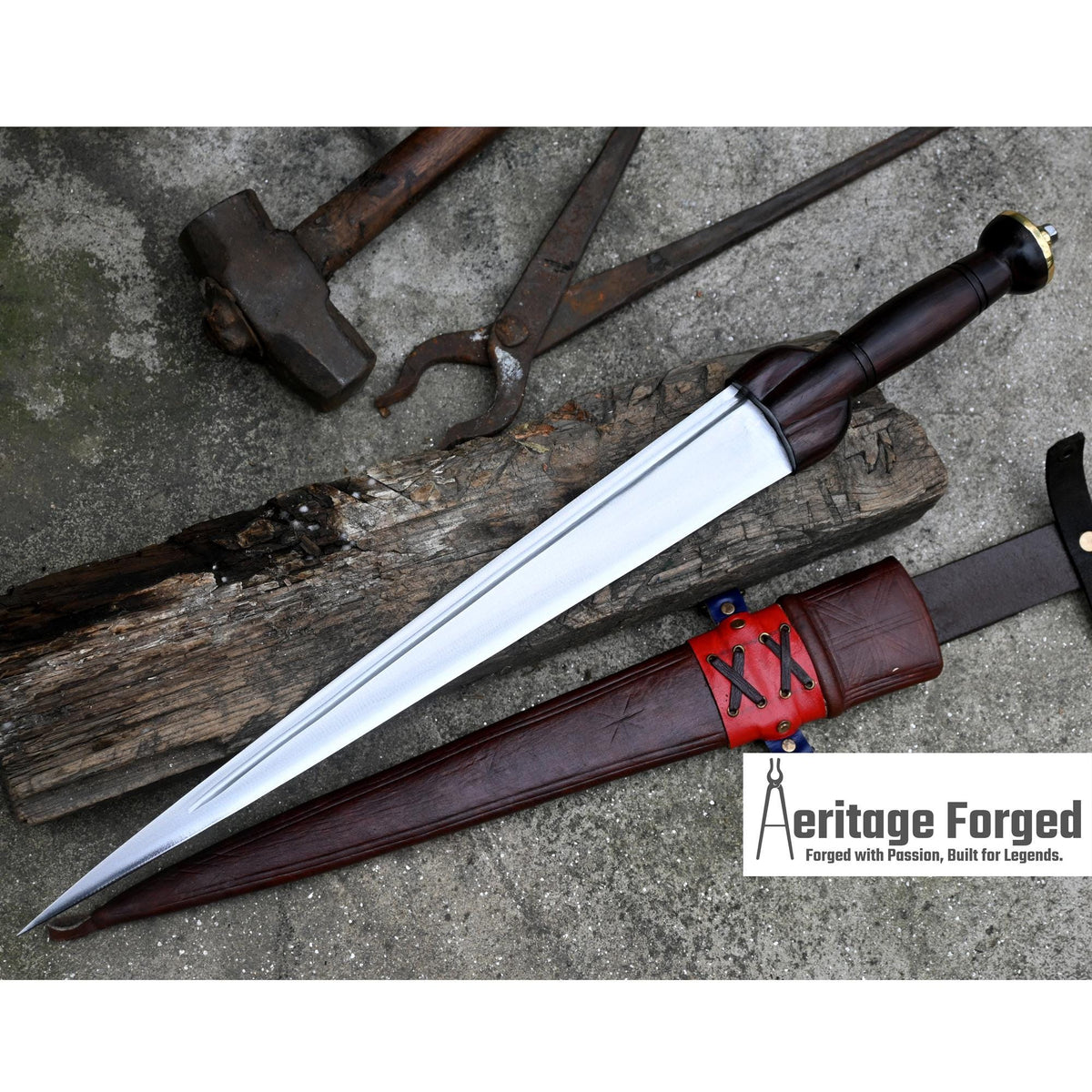 Hand forged Scottish Dirk knife with 15 inch carbon steel blade