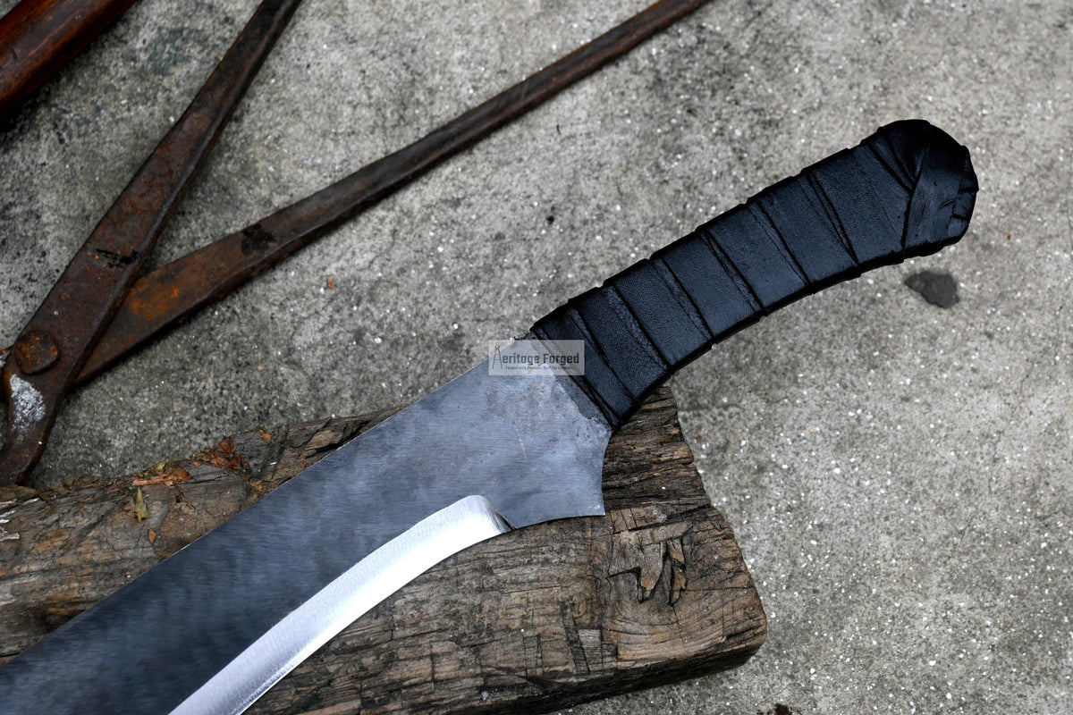  Rosewood handle detail on hand forged Viking dagger
