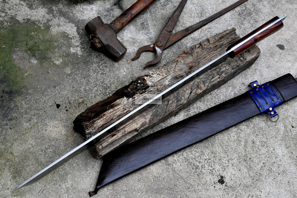 TANTO MACHETE / Large Jungle Machete/20 inches Long Blade Heavy duties machete/ Full tang/ Leaf spring of truck/ Tempered/Sharpen/Working