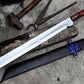 TANTO MACHETE / Large Jungle Machete/20 inches Long Blade Heavy duties machete/ Full tang/ Leaf spring of truck/ Tempered/Sharpen/Working