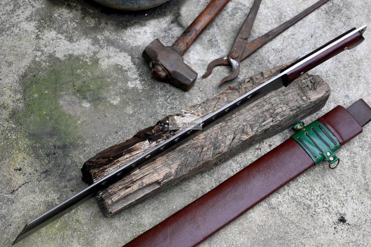 SEAX MACHETE / Large Jungle Machete/ 20 inches Long Blade Heavy duties machete/ Full tang/ Leaf spring of truck/ Tempered/Sharpen/Working
