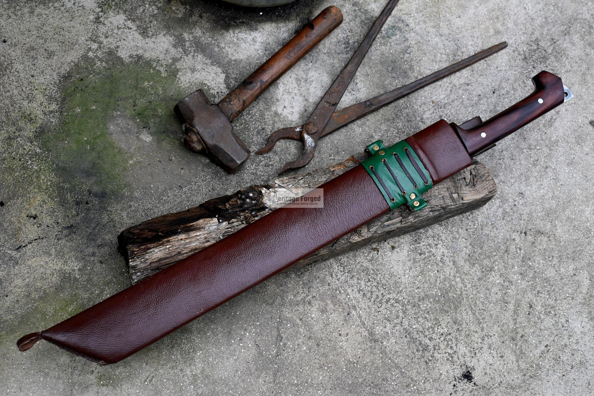 SEAX MACHETE / Large Jungle Machete/ 20 inches Long Blade Heavy duties machete/ Full tang/ Leaf spring of truck/ Tempered/Sharpen/Working