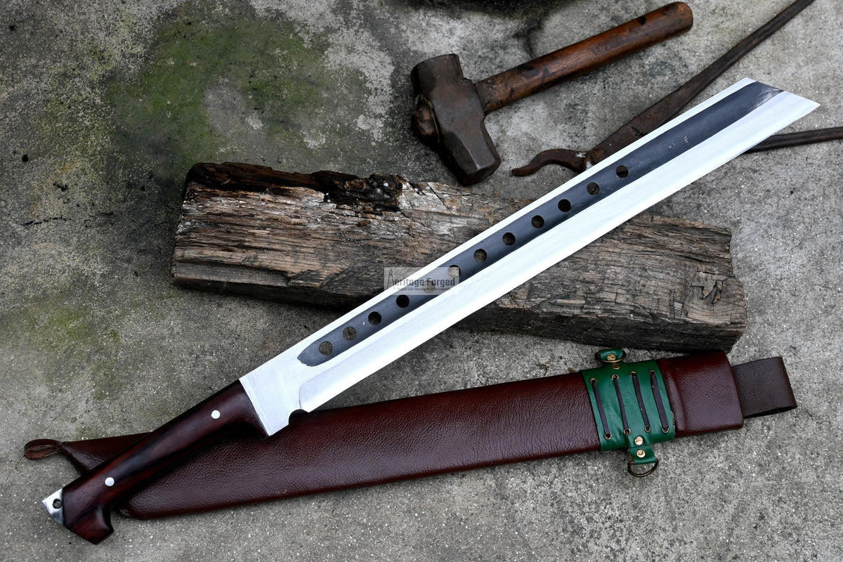 SEAX MACHETE / Large Jungle Machete/ 20 inches Long Blade Heavy duties machete/ Full tang/ Leaf spring of truck/ Tempered/Sharpen/Working
