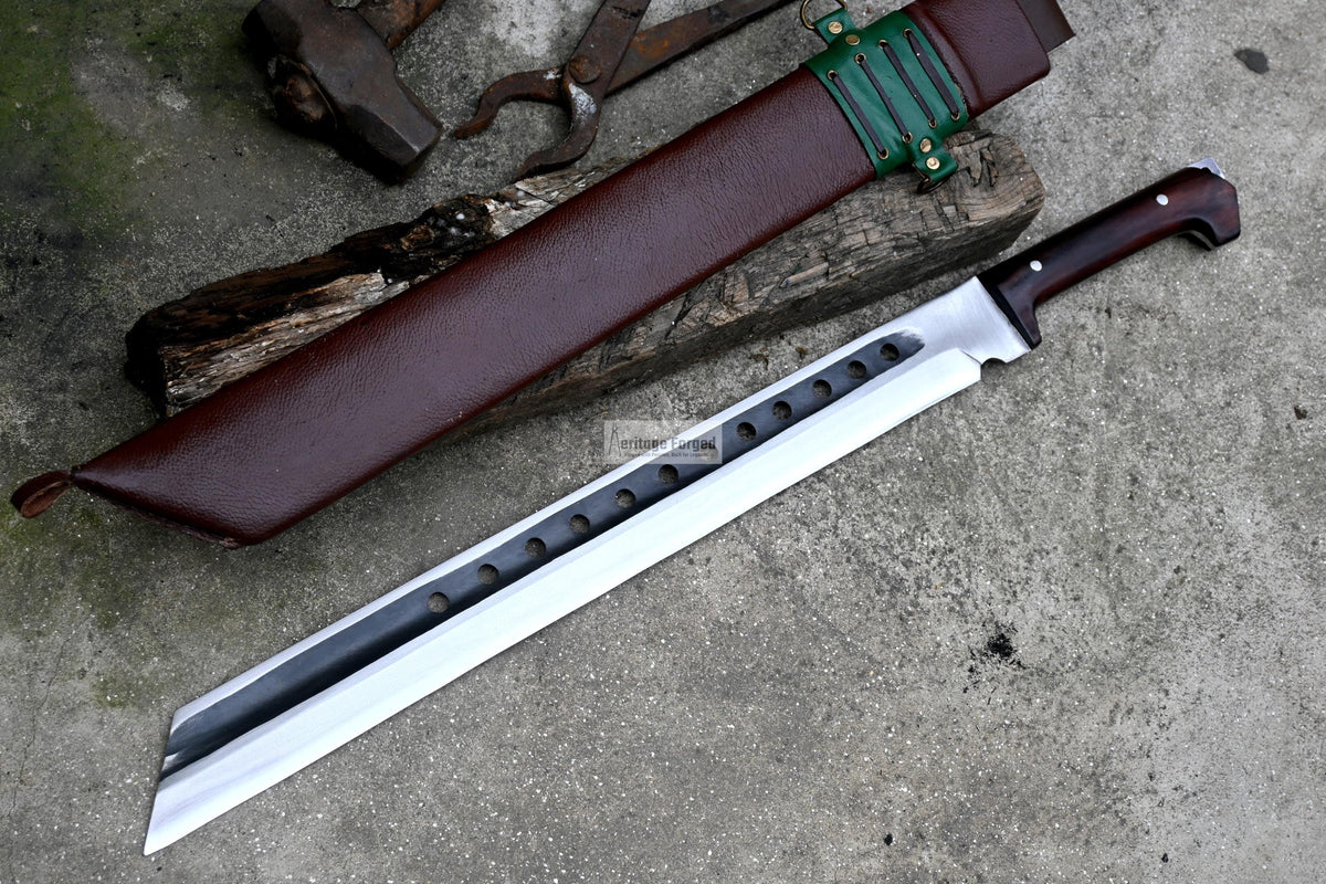 SEAX MACHETE / Large Jungle Machete/ 20 inches Long Blade Heavy duties machete/ Full tang/ Leaf spring of truck/ Tempered/Sharpen/Working