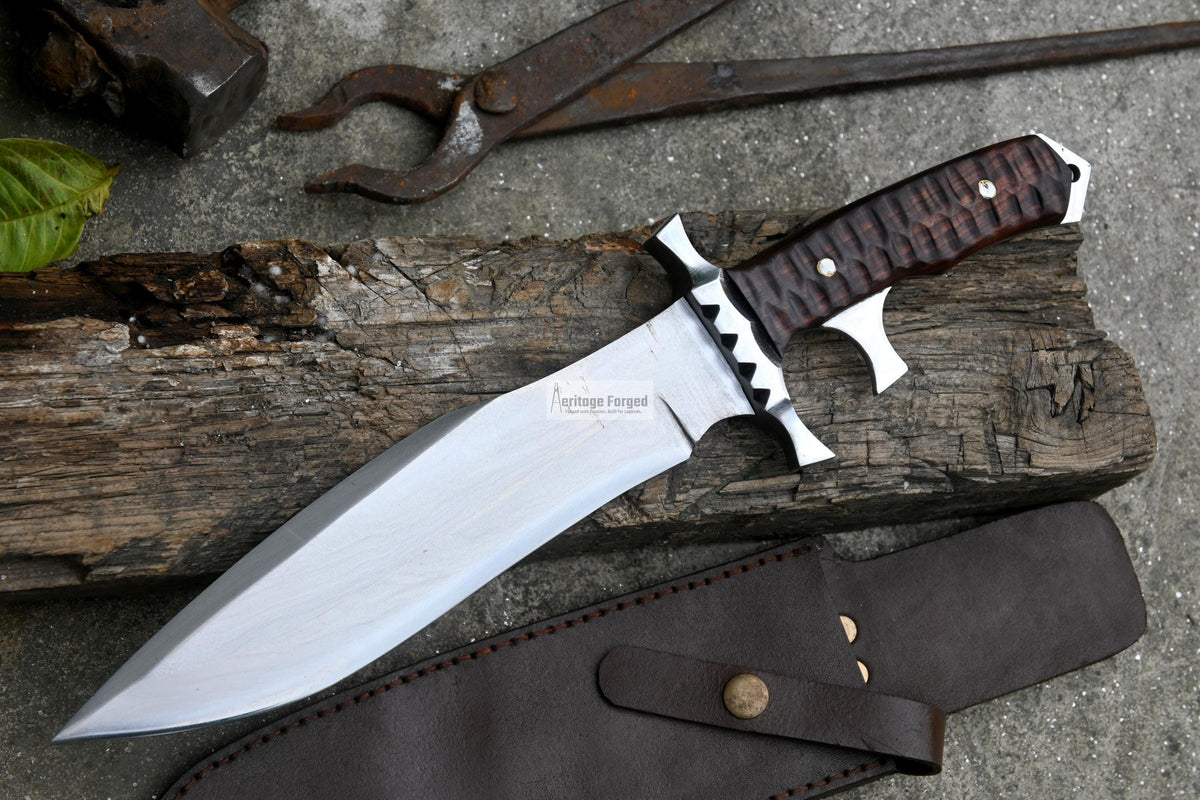 RAMBO V KNIFE/ Rambo Last Blood knife/10 inches long Blade hand forged knife/Made from leaf spring/ Tempered/ Sharpen/Ready to use