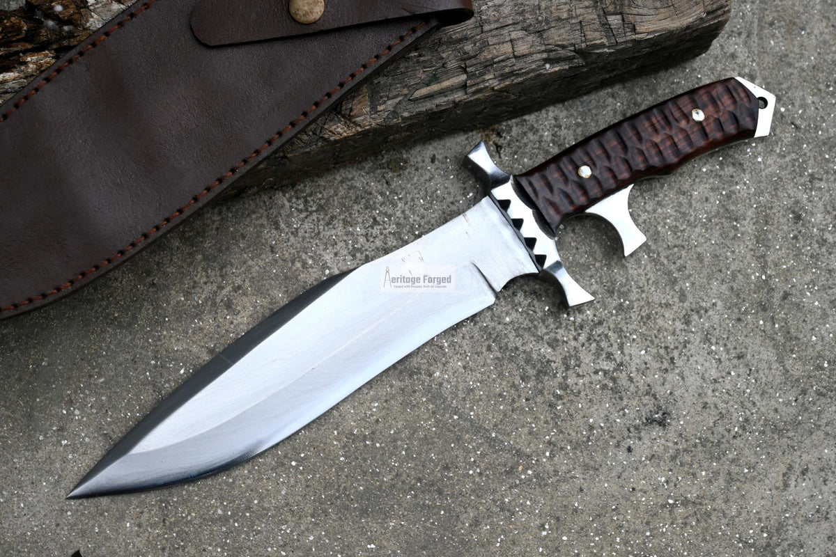 RAMBO V KNIFE/ Rambo Last Blood knife/10 inches long Blade hand forged knife/Made from leaf spring/ Tempered/ Sharpen/Ready to use