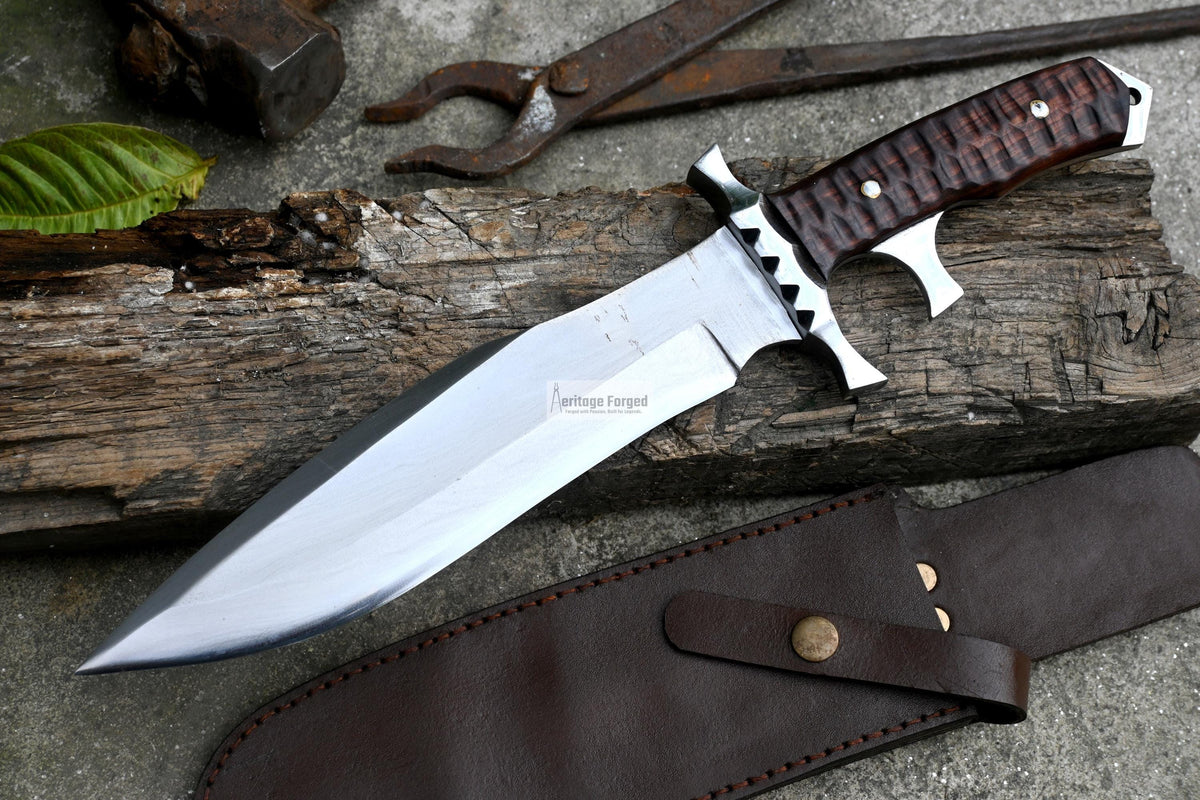 RAMBO V KNIFE/ Rambo Last Blood knife/10 inches long Blade hand forged knife/Made from leaf spring/ Tempered/ Sharpen/Ready to use