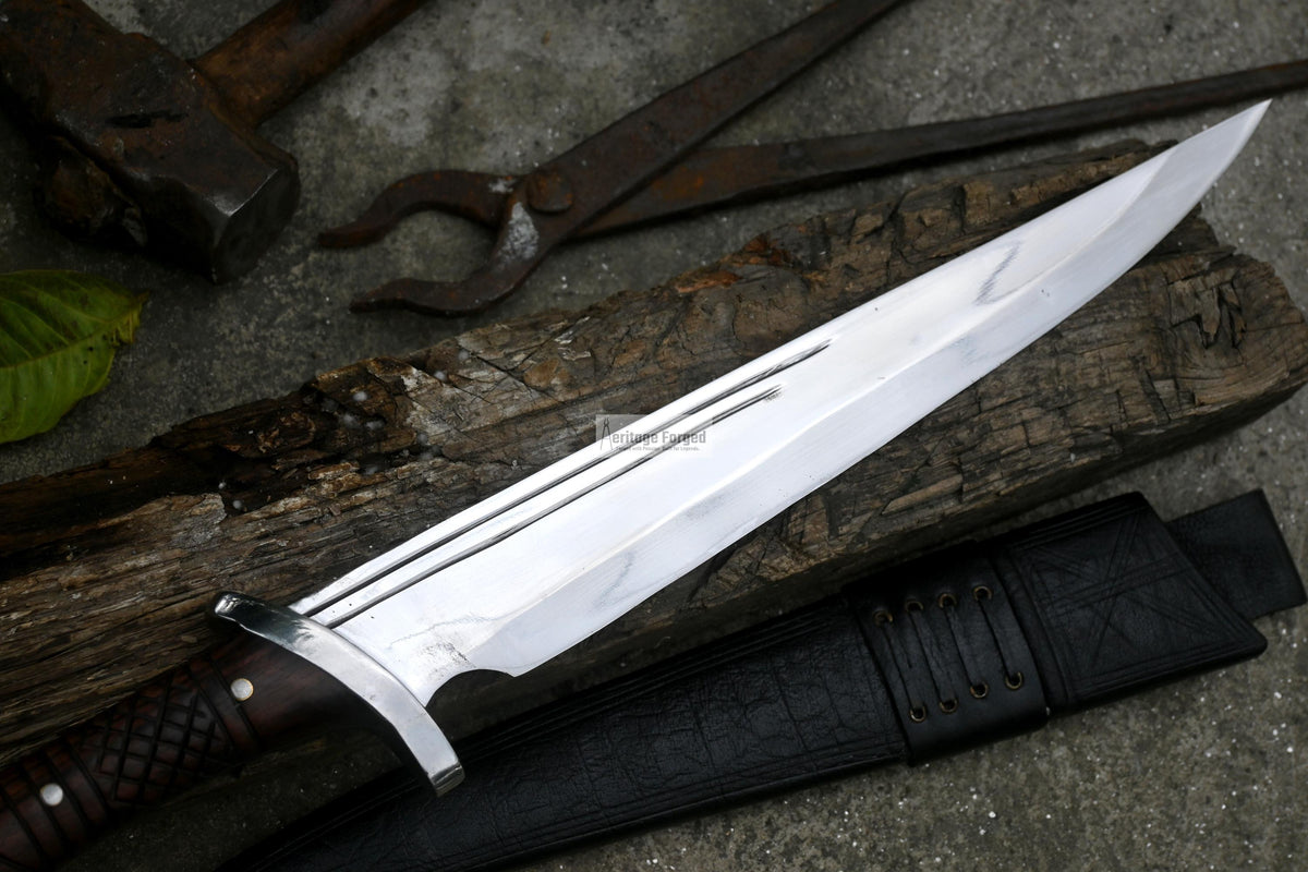 CHOPPER KNIFE / 13 inches long Blade Hunting knife / Hand forged knife / Made from Leaf spring of truck / Tempered / Sharpen/ Ready to use