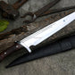 CHOPPER KNIFE / 13 inches long Blade Hunting knife / Hand forged knife / Made from Leaf spring of truck / Tempered / Sharpen/ Ready to use
