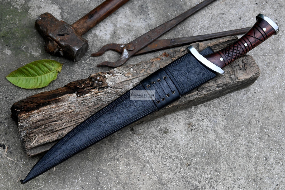 CHOPPER KNIFE / 13 inches long Blade Hunting knife / Hand forged knife / Made from Leaf spring of truck / Tempered / Sharpen/ Ready to use