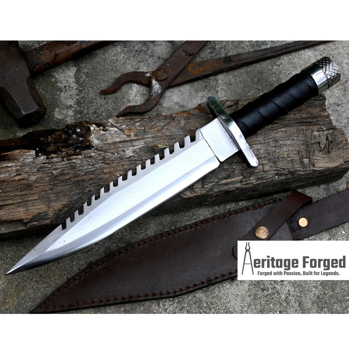 RAMBO PART ONE / Rambo first Blood knife/ Hand forged knife/Made from leaf spring/ Tempered/ Sharpen/Ready to use /Movie knife /hunting