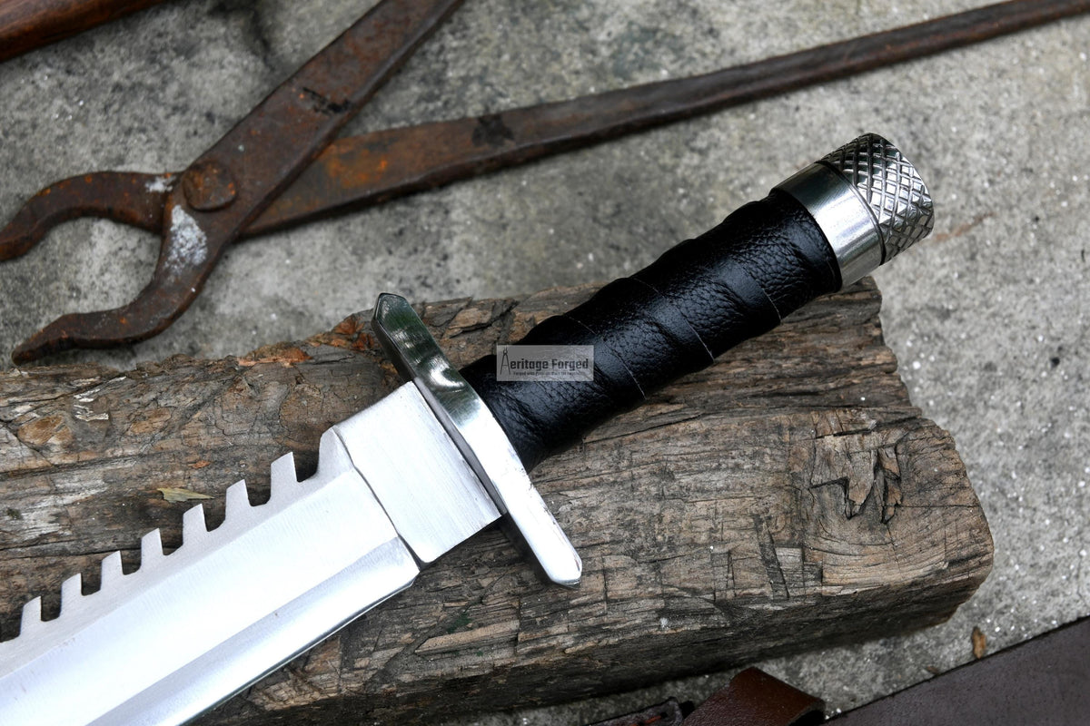RAMBO PART ONE / Rambo first Blood knife/ Hand forged knife/Made from leaf spring/ Tempered/ Sharpen/Ready to use /Movie knife /hunting