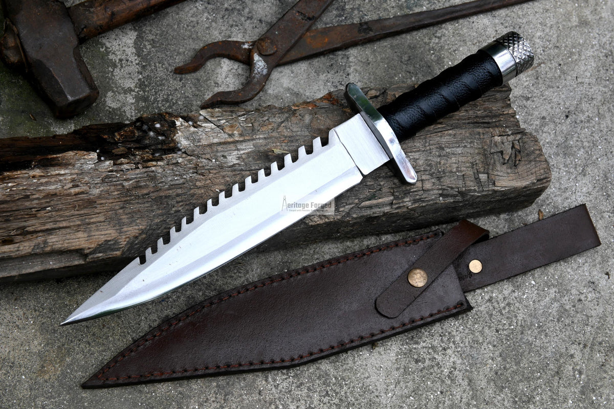 RAMBO PART ONE / Rambo first Blood knife/ Hand forged knife/Made from leaf spring/ Tempered/ Sharpen/Ready to use /Movie knife /hunting