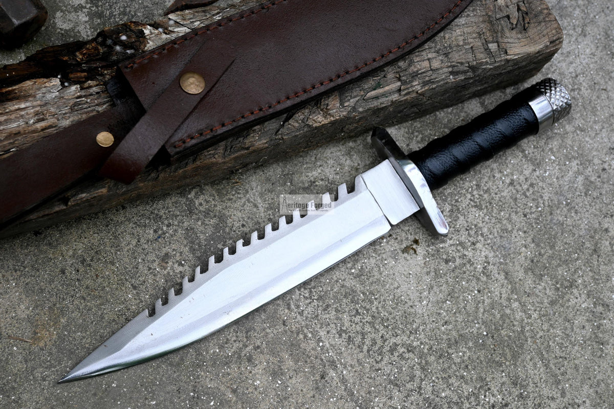 RAMBO PART ONE / Rambo first Blood knife/ Hand forged knife/Made from leaf spring/ Tempered/ Sharpen/Ready to use /Movie knife /hunting