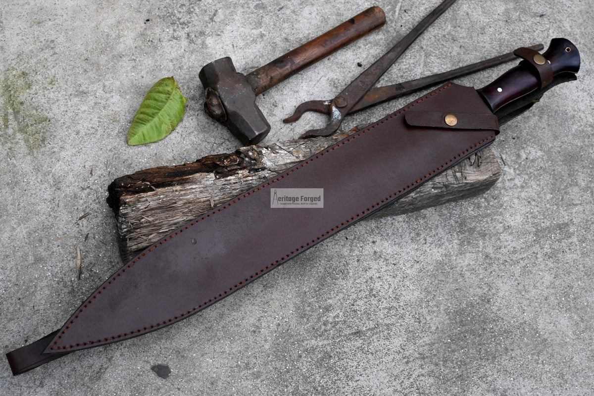 CELTIC LEAF SWORD / 21 inches Long Blade hand forged Sword/Leaf spring of truck/Rosewood Handle/Sharpen/Tempered/Ready to use/knife/knives