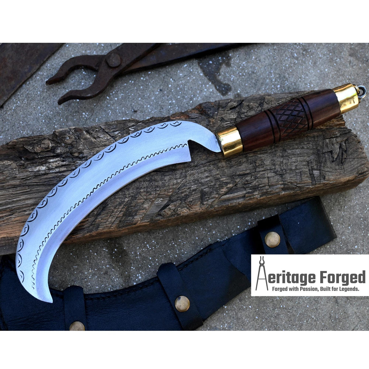 SICKLE KNIFE/Traditional Nepalese knife/Farmer Sickle /Leaf spring of truck/Rosewood Handle/Sharpen/Tempered/Ready to use/knife/knives