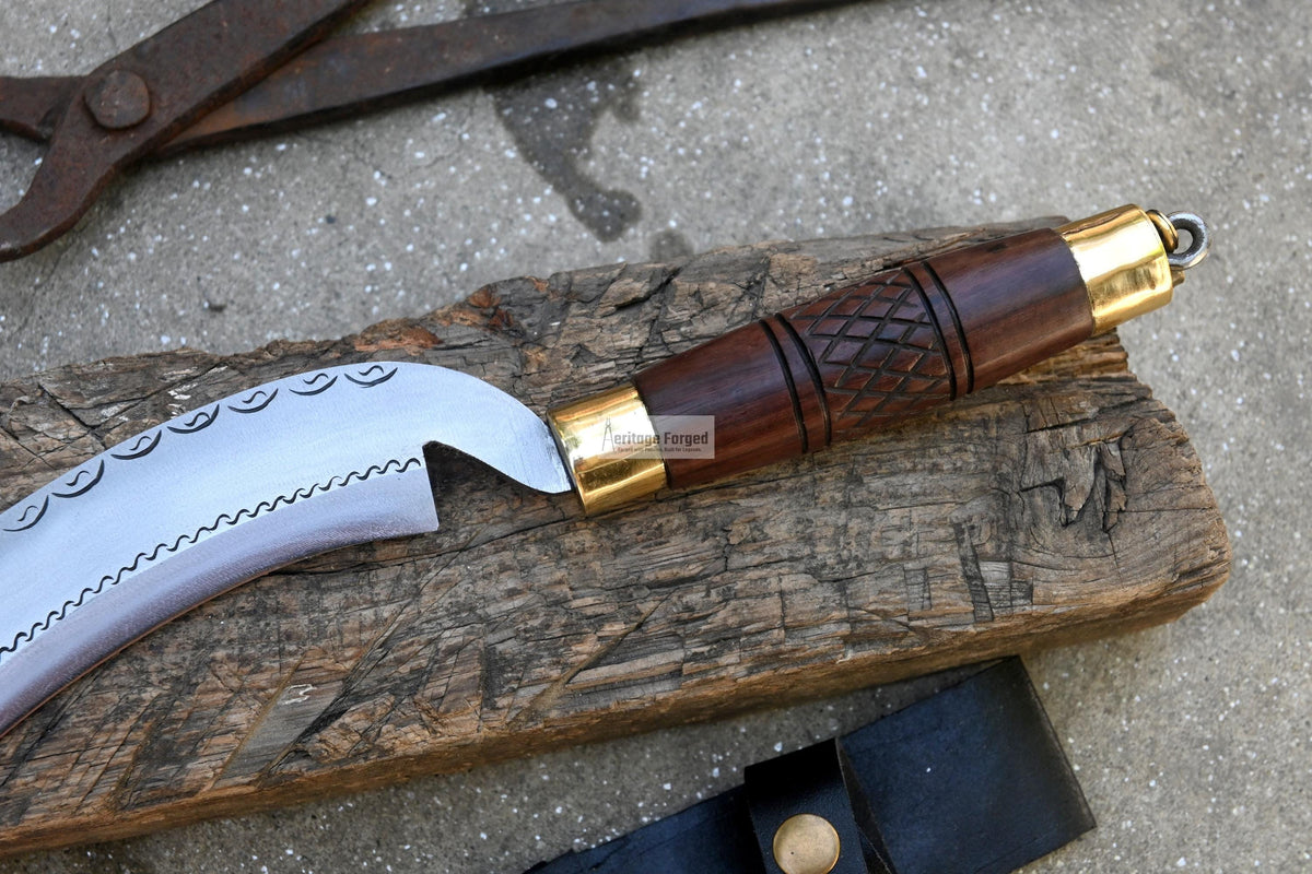 SICKLE KNIFE/Traditional Nepalese knife/Farmer Sickle /Leaf spring of truck/Rosewood Handle/Sharpen/Tempered/Ready to use/knife/knives