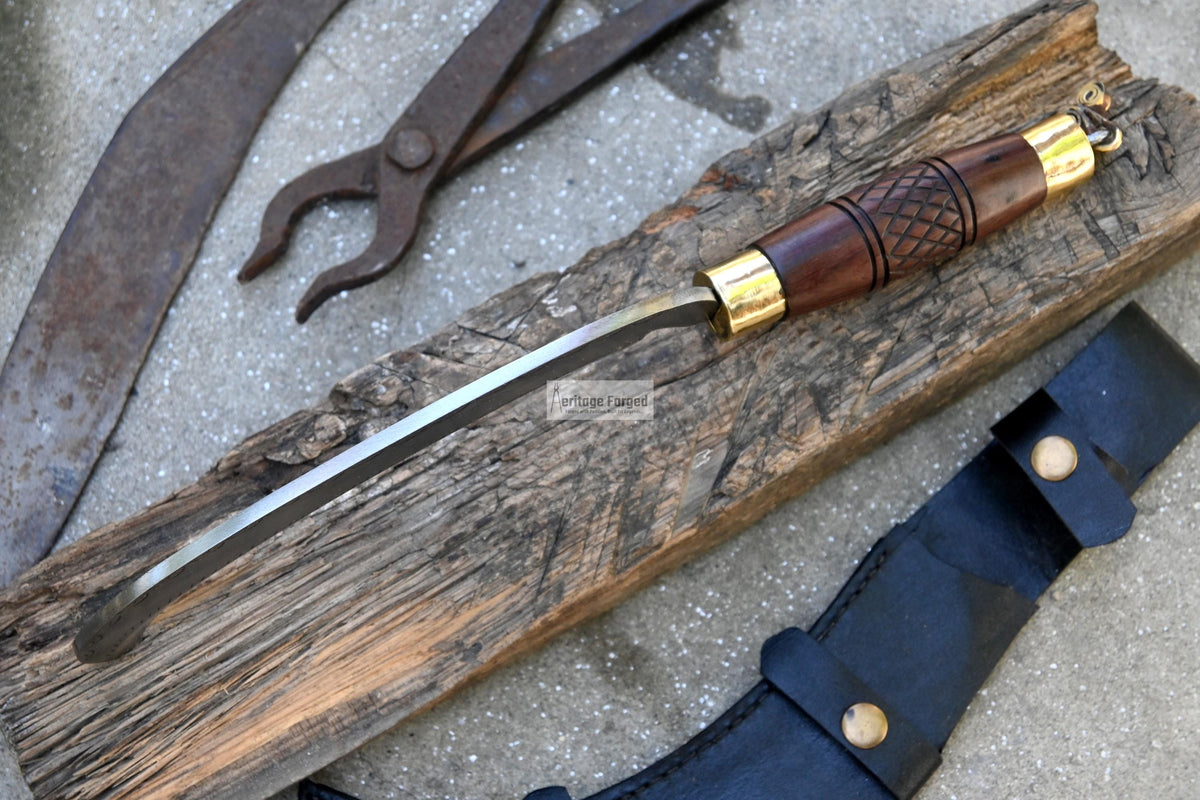 SICKLE KNIFE/Traditional Nepalese knife/Farmer Sickle /Leaf spring of truck/Rosewood Handle/Sharpen/Tempered/Ready to use/knife/knives