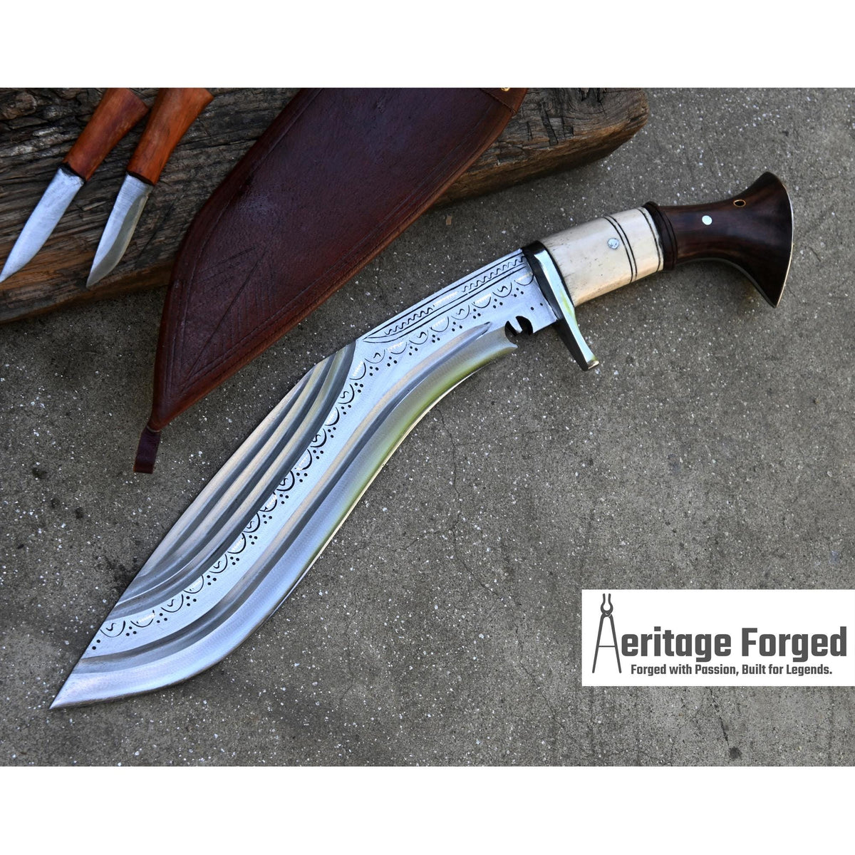 CHIRRA KHUKURI / Large kukri Machete/ 13 inches Long Blade Heavy duties machete/ Full tang/ Leaf spring of truck/ Tempered/Sharpen/Working