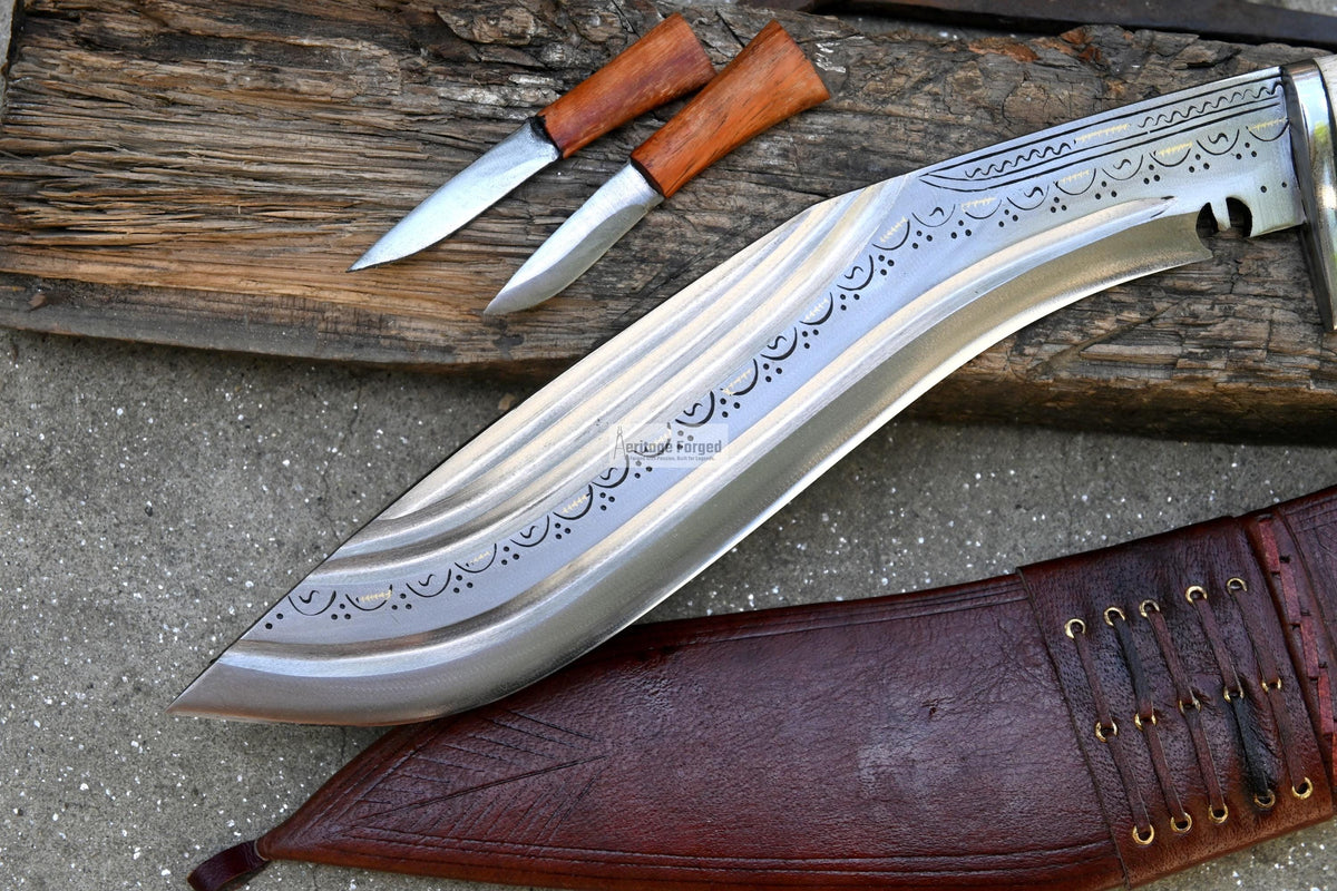 CHIRRA KHUKURI / Large kukri Machete/ 13 inches Long Blade Heavy duties machete/ Full tang/ Leaf spring of truck/ Tempered/Sharpen/Working