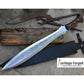 CELTIC LEAF SWORD / 21 inches Long Blade hand forged Sword/Leaf spring of truck/Rosewood Handle/Sharpen/Tempered/Flower pattern Etched sword