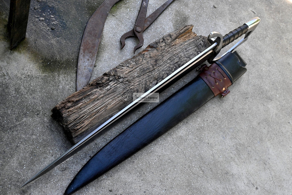 FALICON MACHETE / Large Jungle Clever/22 inches Long Blade Heavy duties machete/ Full tang/ Leaf spring of truck/ Tempered/Sharpen/Working