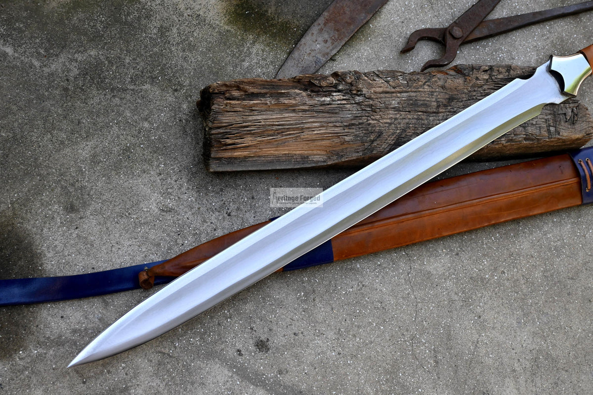 SPIT SWORD/Handmade sword sword /24 inches Long Blade machete/ Full tang/ Leaf spring of truck/ Tempered/Sharpen/Working/sword