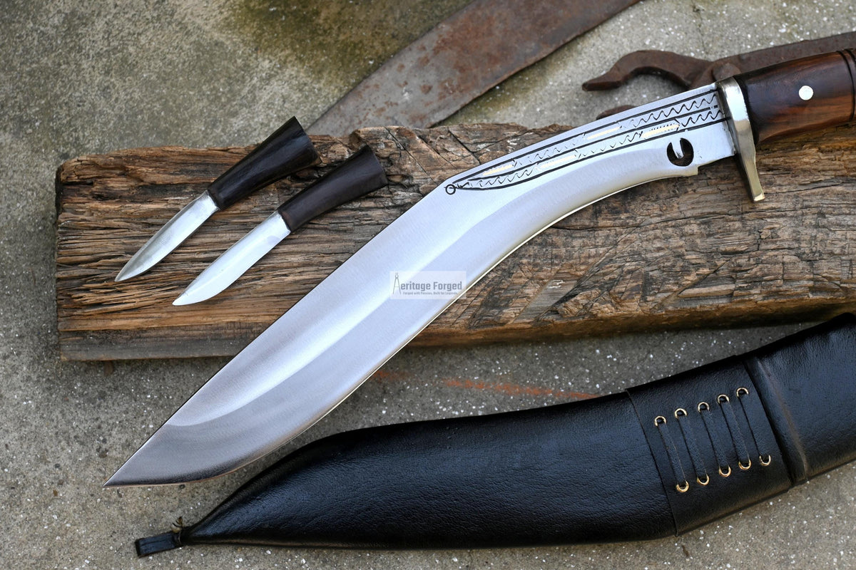 TRADITIONAL KHUKURI / kukri Machete/ 13 inches Long Blade Heavy duties machete/ Full tang/ Leaf spring of truck/ Tempered/Sharpen/Working