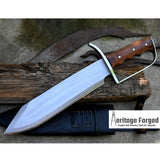 BOWIE KNIFE / 12 inches long Blade / Hand forged Bowie knife / Made from Leaf spring of truck / Tempered / Sharpen/ Ready to use