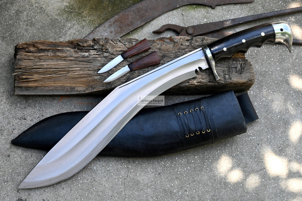 LARGE KHUKURI / Large kukri Machete/ 16 inches Long Blade Heavy machete/ Full tang/ Leaf spring of truck/ Tempered/Sharpen/Working