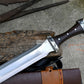 NORSEMAN VIKING SWORD/24 inches Long Blade hand forged Sword/Leaf spring of truck/Rosewood Handle/Sharpen/Tempered/Ready to use/knife/knives