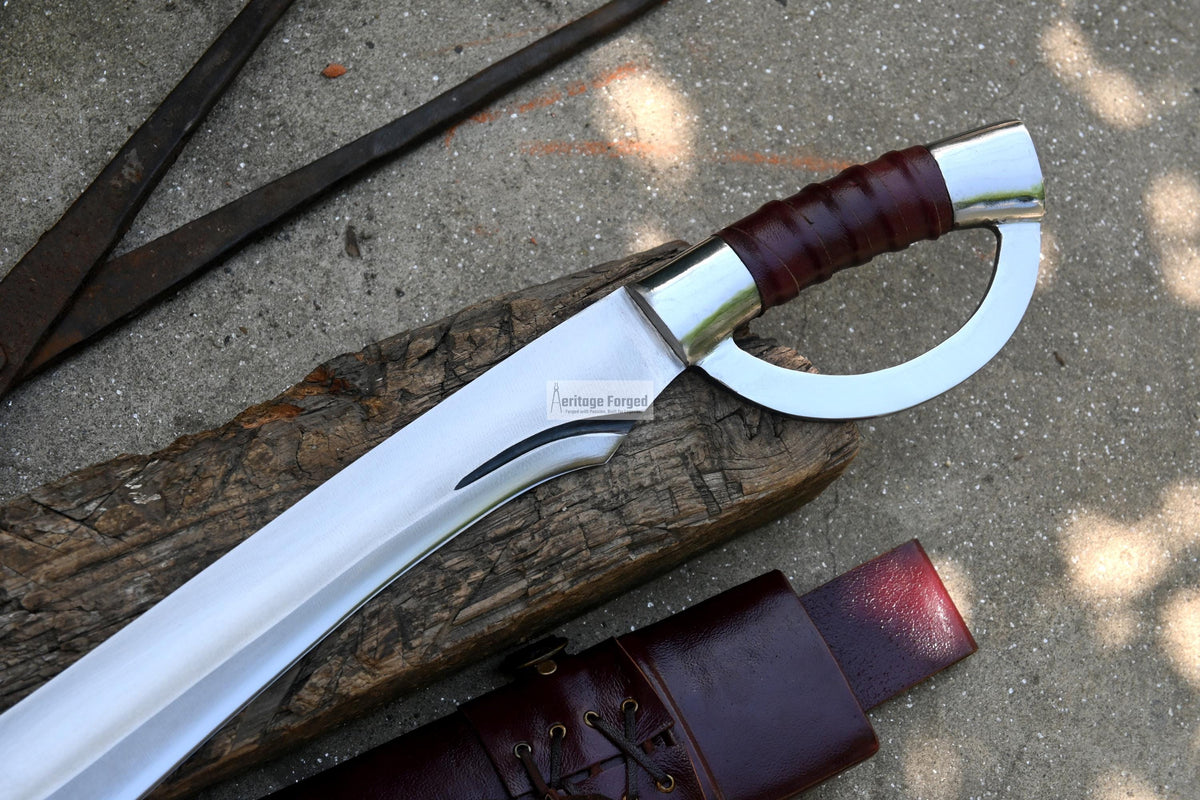 SCIMITAR SWORD/18 inches Long Blade hand forged Sword/Leaf spring of truck/Rosewood Handle/Sharpen/Tempered/Ready to use/knife/knives