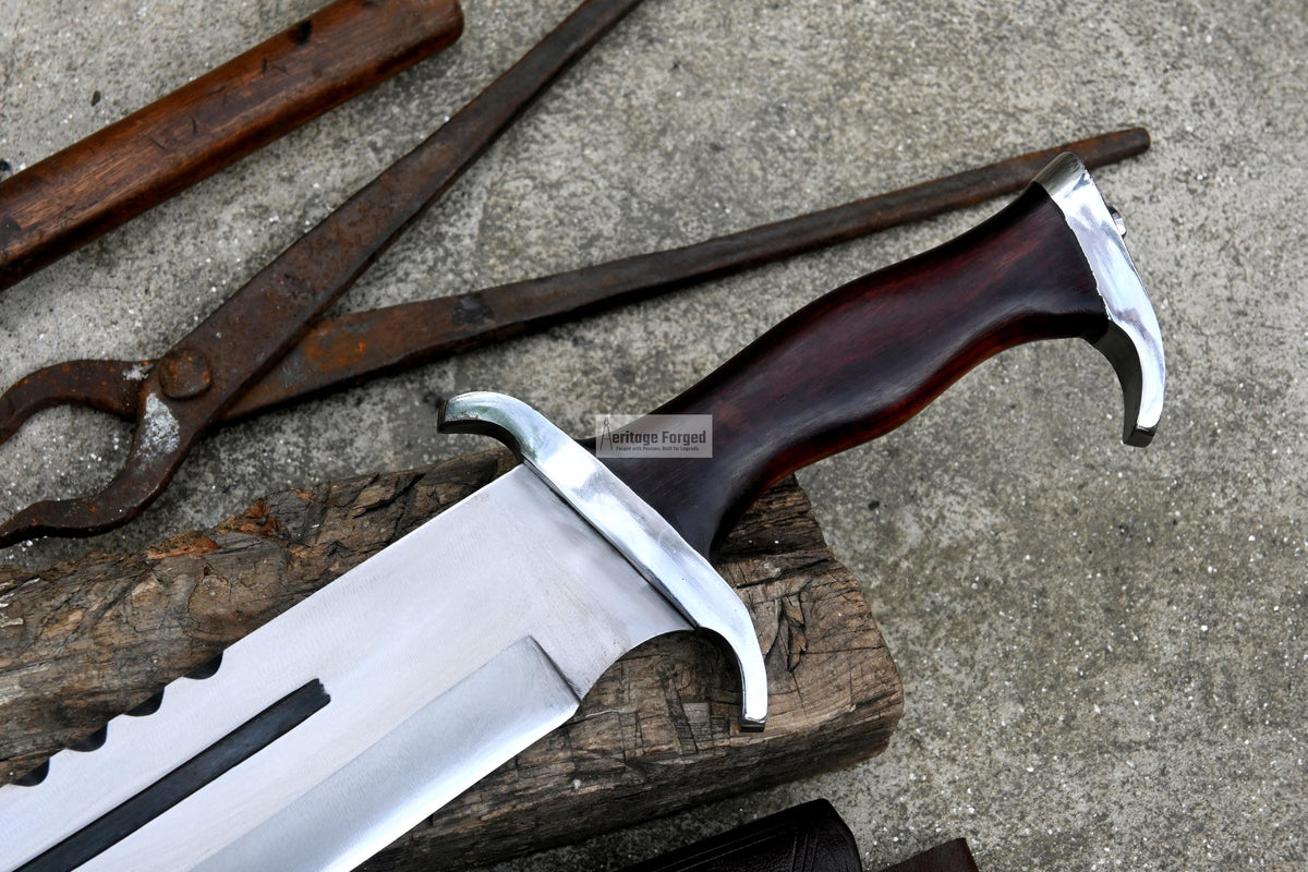 RAMBO MACHETE / Large Jungle Machete/ 15 inches Long Blade Heavy duties machete/ Full tang/ Leaf spring of truck/ Tempered/Sharpen/Working