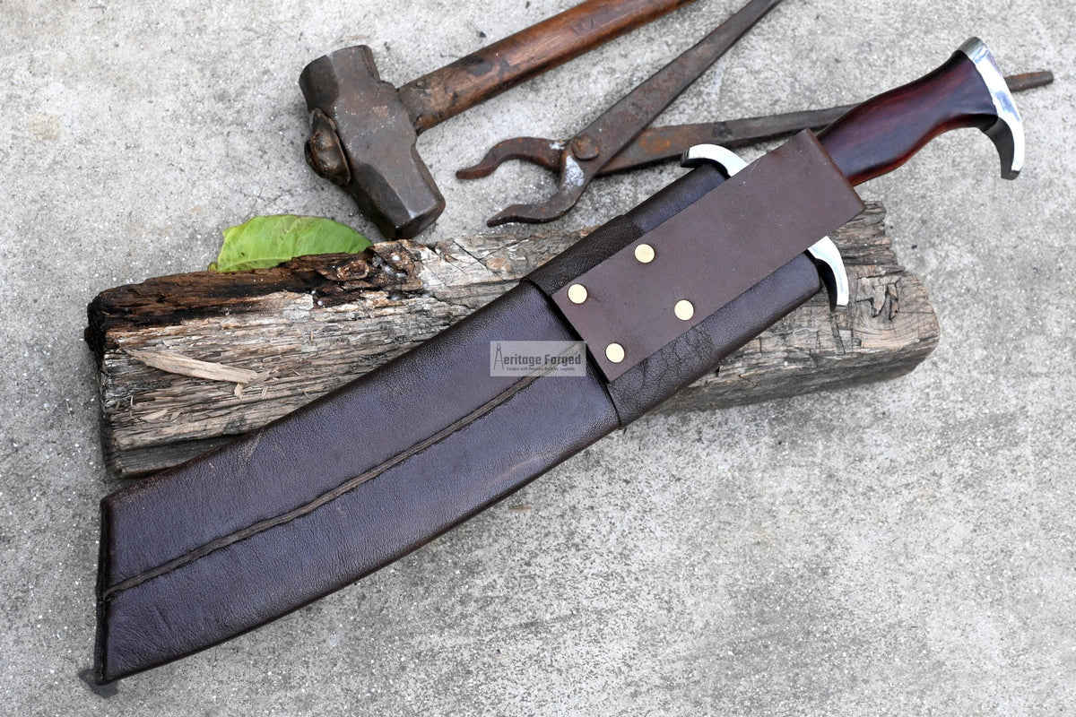 RAMBO MACHETE / Large Jungle Machete/ 15 inches Long Blade Heavy duties machete/ Full tang/ Leaf spring of truck/ Tempered/Sharpen/Working