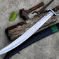 SCIMITAR SWORD/24 inches Long Blade hand forged Sword/Leaf spring of truck/Rosewood Handle/Sharpen/Tempered/Ready to use/knife/knives