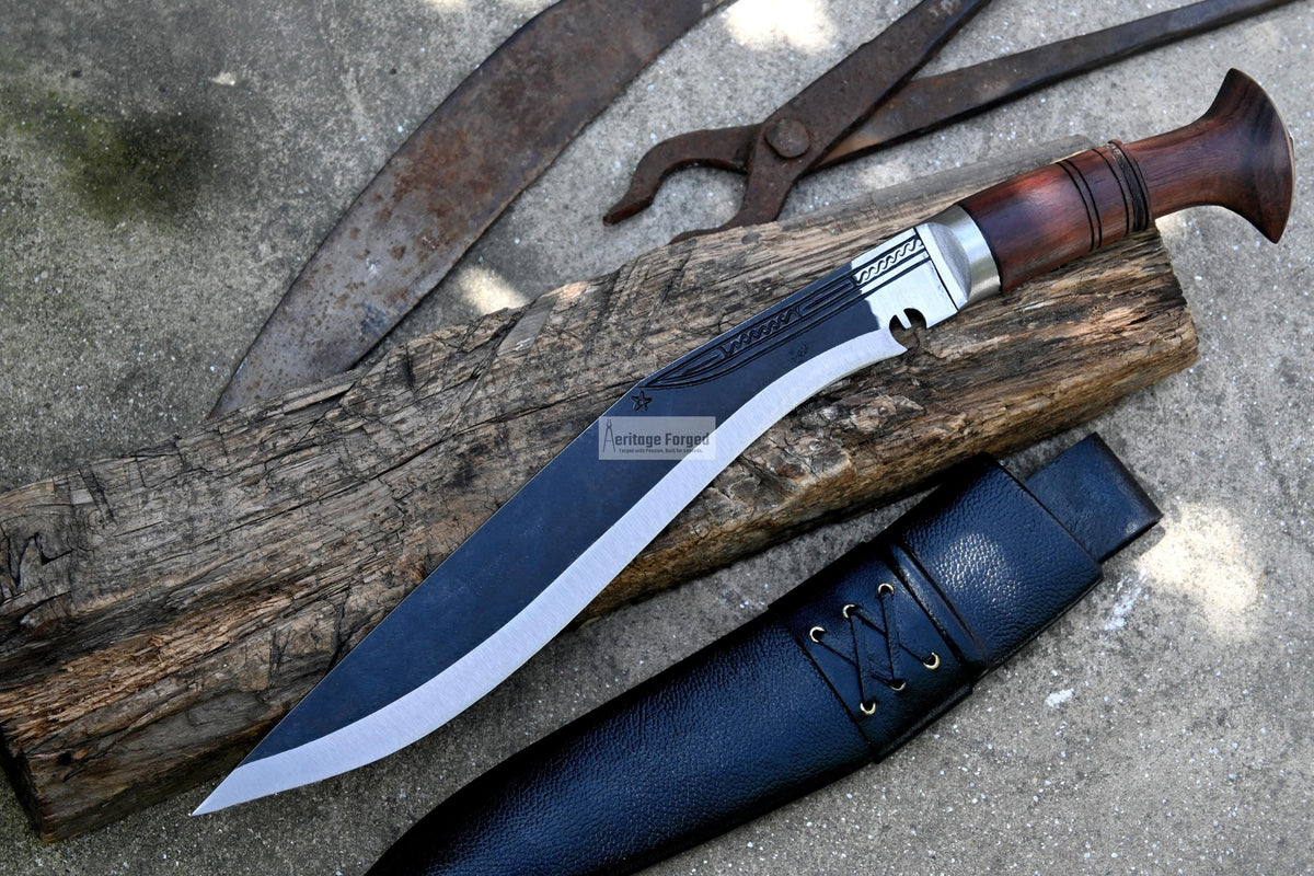SIRUPATE KHUKURI / kukri Machete/ 12 inches Long Blade most famous kukri/ Full tang/ Leaf spring of truck/ Tempered/Sharpen/Working kukri