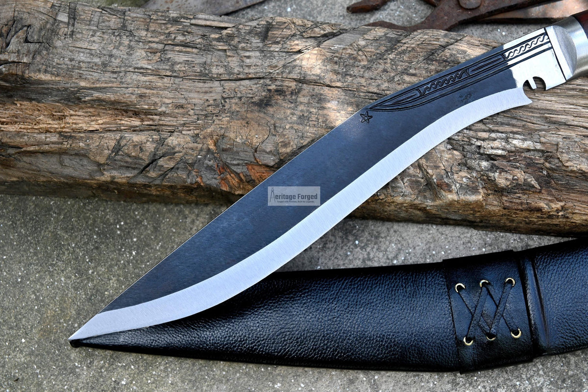SIRUPATE KHUKURI / kukri Machete/ 12 inches Long Blade most famous kukri/ Full tang/ Leaf spring of truck/ Tempered/Sharpen/Working kukri