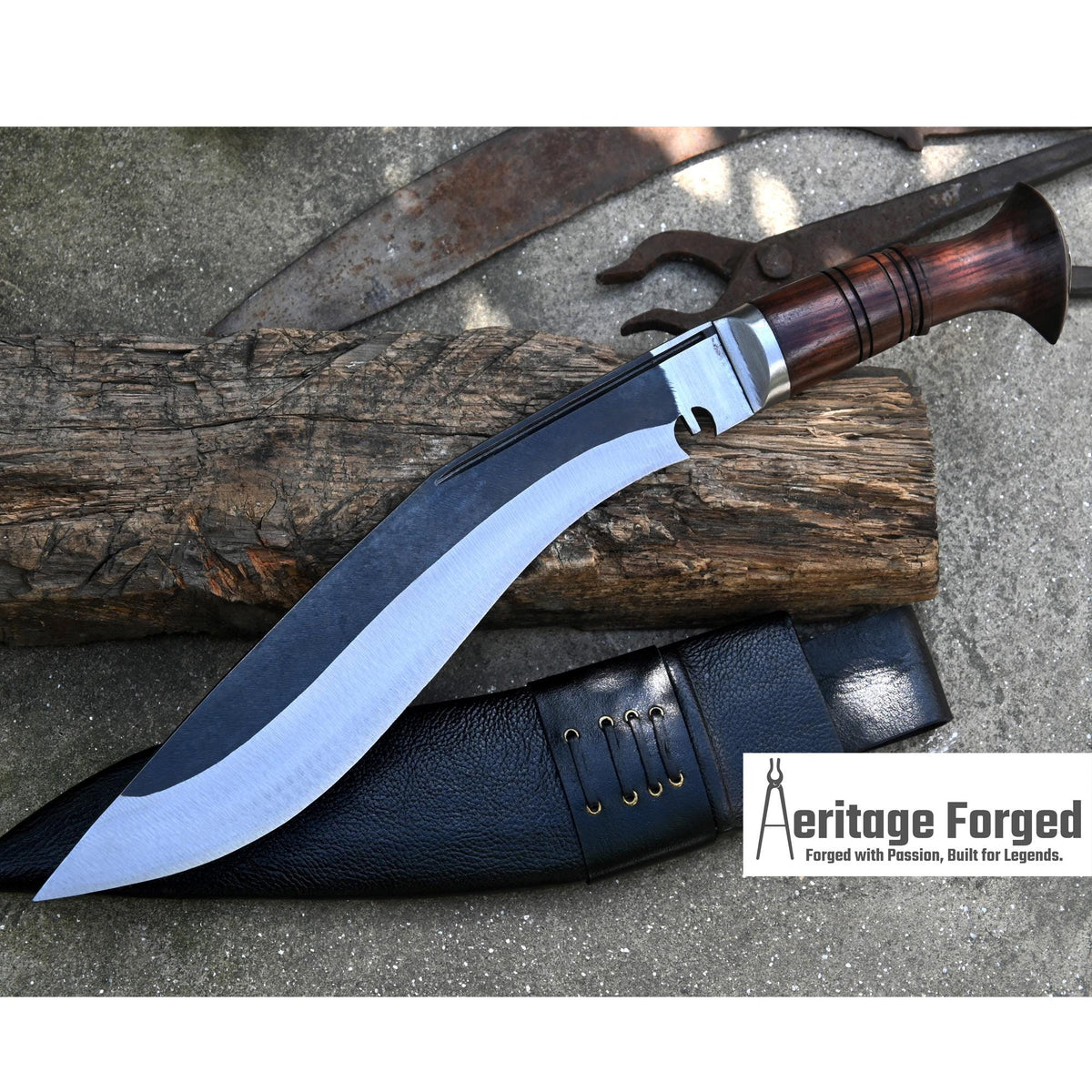 FARMER KHUKURI / kukri Machete/ 13 inches Long Blade real working khukuri/ Full tang/ Leaf spring of truck/ Tempered/Sharpen/Working kukri