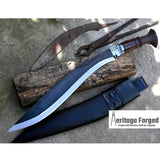 LARGE FARMER KHUKURI / Large kukri Machete/ 18 inches Long Blade Heavy machete/ Full tang/ Leaf spring of truck/ Tempered/Sharpen/Working