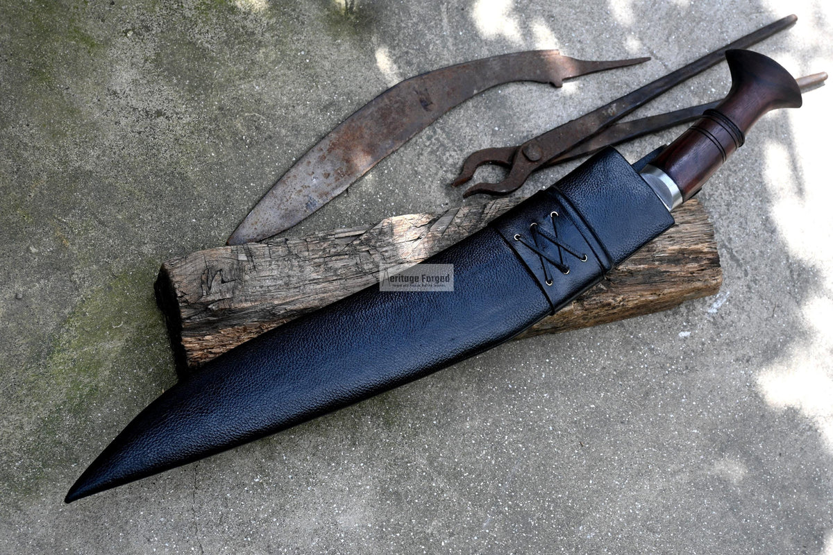 LARGE FARMER KHUKURI / Large kukri Machete/ 18 inches Long Blade Heavy machete/ Full tang/ Leaf spring of truck/ Tempered/Sharpen/Working